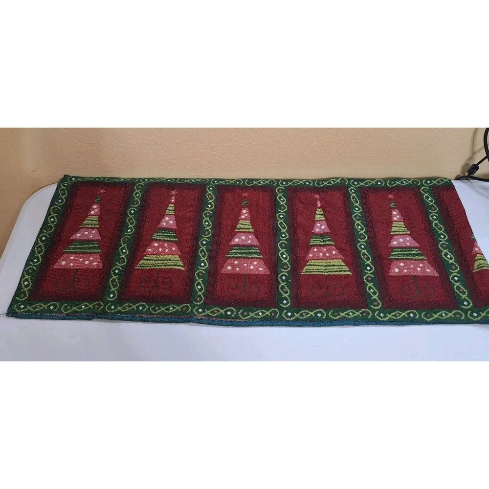 Set of 3 Christmas Table Runners Santa Tree‎ Holiday Tapestry Style 72x12